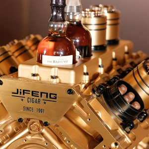 Jifeng กล่องโลหะดูดความชื้นสำหรับใส่ซิการ์, คอลเลคชั่นส่วนตัวชั้นสูงมาพร้อมกับเครื่องวัดความชื้นซิการ์84 60R ใต้และที่วางวิสกี้ - Product Image 3