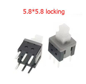 10pcs <strong>PCB</strong> Tact Tactile Micro Mini Latching <strong>Push</strong> <strong>Button</strong> on Off Self Lock UnLock <strong>Switch</strong> DIP 6 Pin Cap 5.8*5.8/7*7/8*8/8.5*8.5mm - Product Image 4