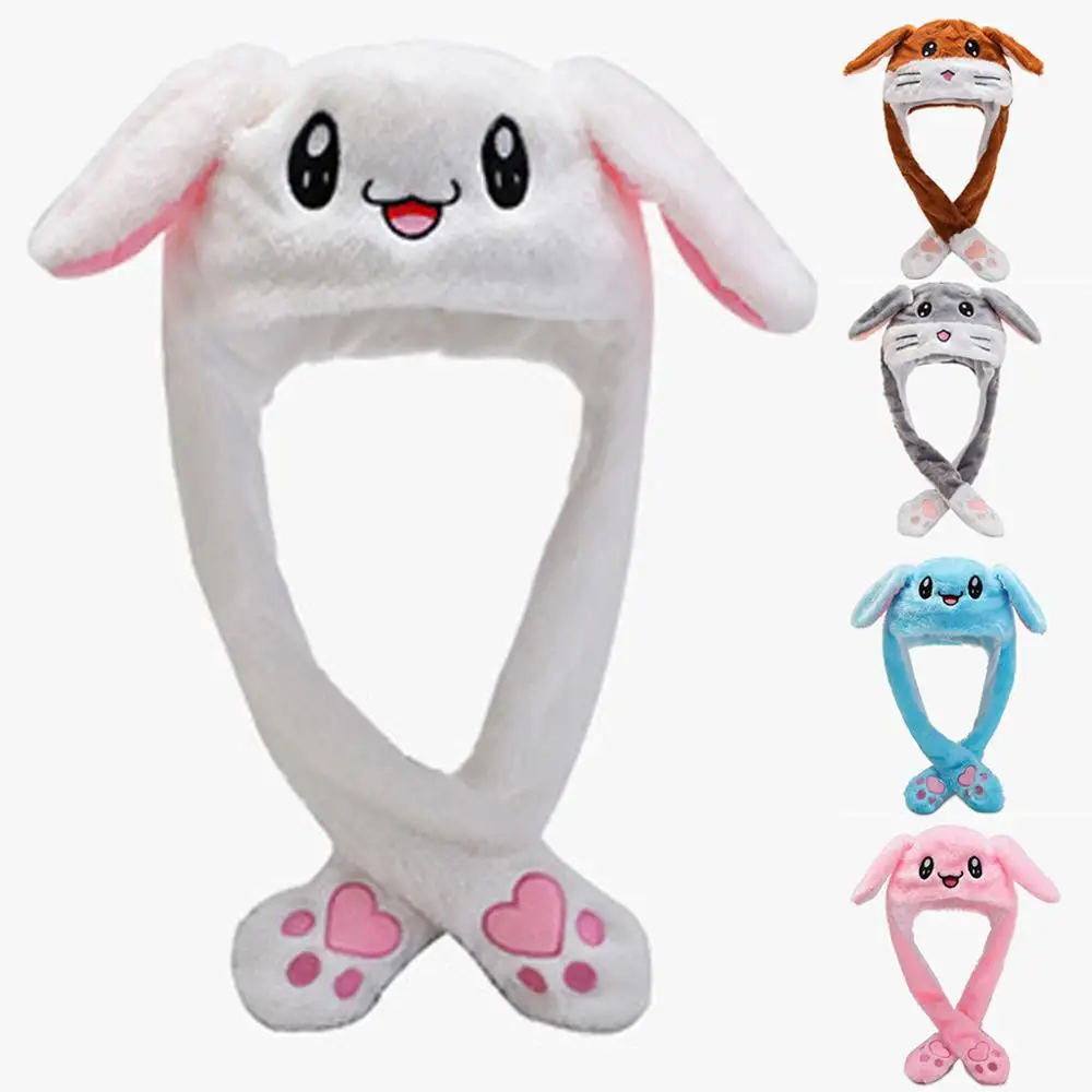 Offres Spéciales mignon unisexe hommes femmes enfants Led lumière chaud sûr lapin airbag chapeau de levage d'oreille lapin chapeau casquette