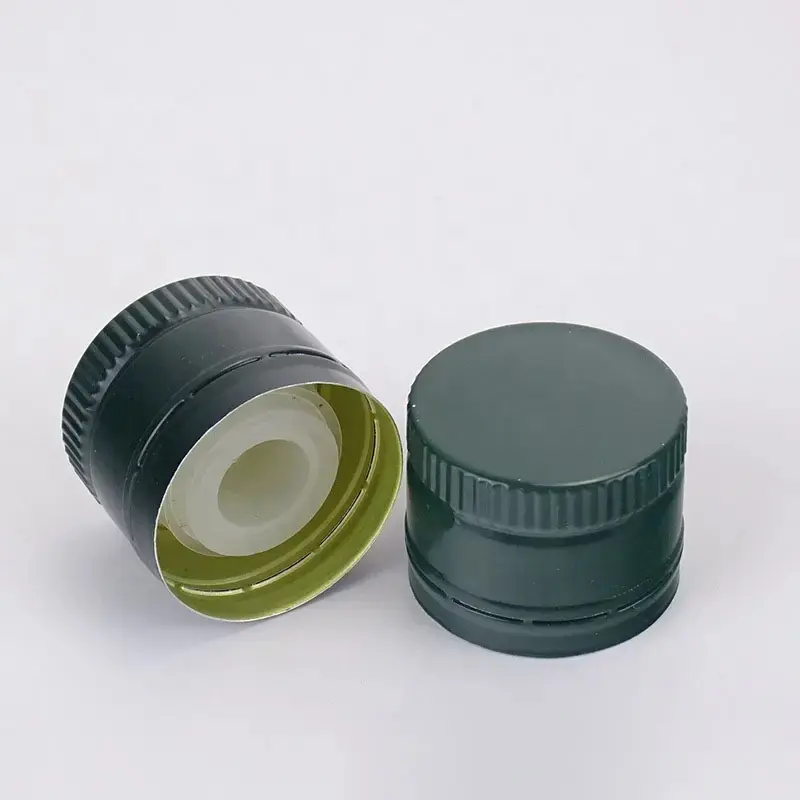 Tappo a vite in alluminio di alta qualità da 31.5mm tappo nero per bottiglia di olio da cucina interna in plastica