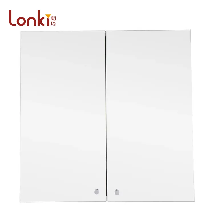 Lonki Alta Qualidade Wall Mounted Retângulo Vanity Três camadas Aço Inoxidável Banheiro Espelho Armário