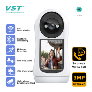 ICSEE 3MP智能云IP摄像机室内AI视频网络WIFI内置麦克风CMOS传感器sd卡可视化双向音频家庭