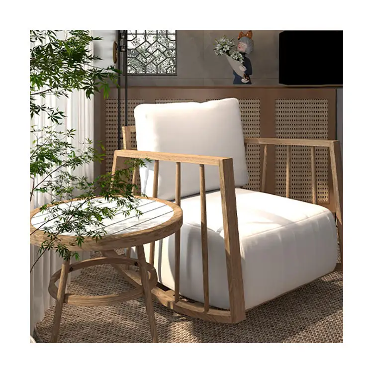 Modern European outdoor aluminum frame rocking chair  Nordic living room leisure wooden rocking chair for adult use