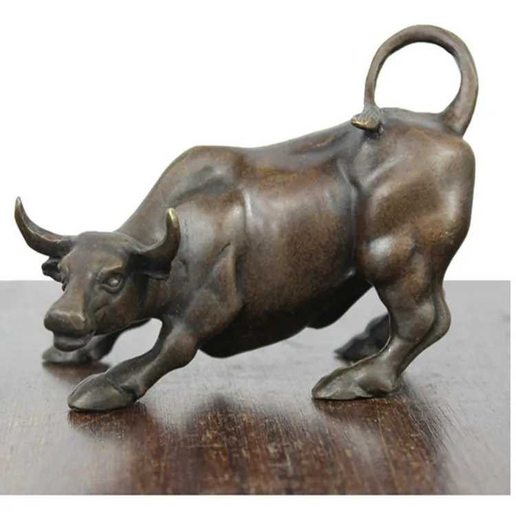 Hot Bán Độ Cứng Cao Tường Đường Phố Bull Đồng Thủ Công Mỹ Nghệ Bronze Tác Phẩm Điêu khắc Động Vật Cho Trang Trí