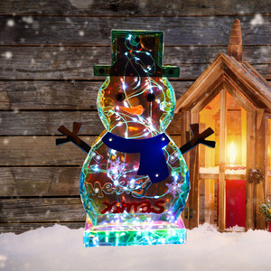Snowman giáng sinh trang trí cửa sổ Đèn LED Đèn quà tặng giáng sinh Đảng trang trí đèn thắp sáng Snowman - Product Image 3
