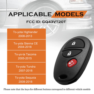 OBD kit per Toyota Sequoia 2 + 1 chiave telecomando 315 frequenza GQ43VT20T con n. 4 OBD programmatore: J71 + OBD-04 - Product Image 2