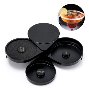 Factory Wholesale Multi Color bar Tool <strong>3</strong>-tier bar Glass Rimmer Bartender for Margarita Salt and Sugar Rimmer for <strong>Cocktails</strong> - Product Image 1