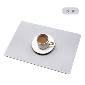 双面聚氨酯皮革放置垫餐垫防水桌垫套装带标志手工桌垫 - Product Image 5