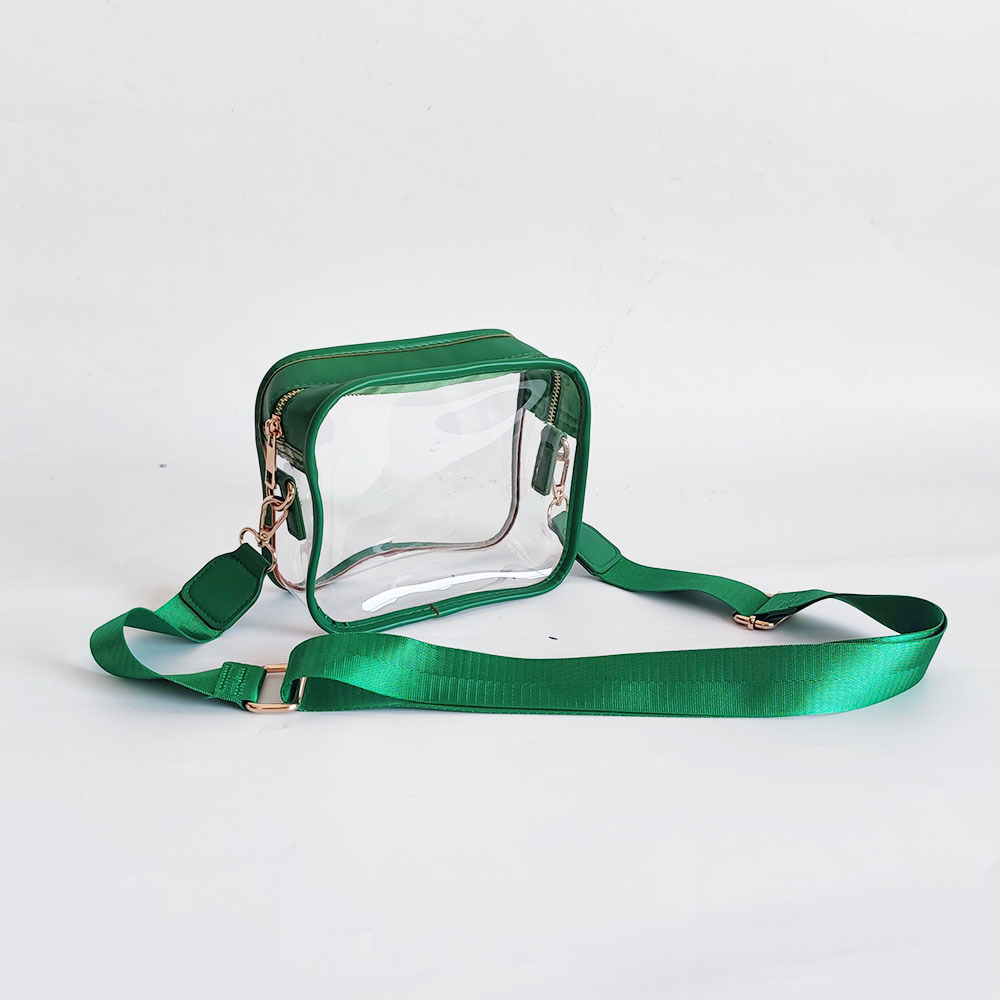 grass green clear crossbody bag