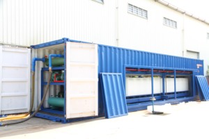 Máquina automática de fabricación de bloques de hielo, contenedor de 10 toneladas