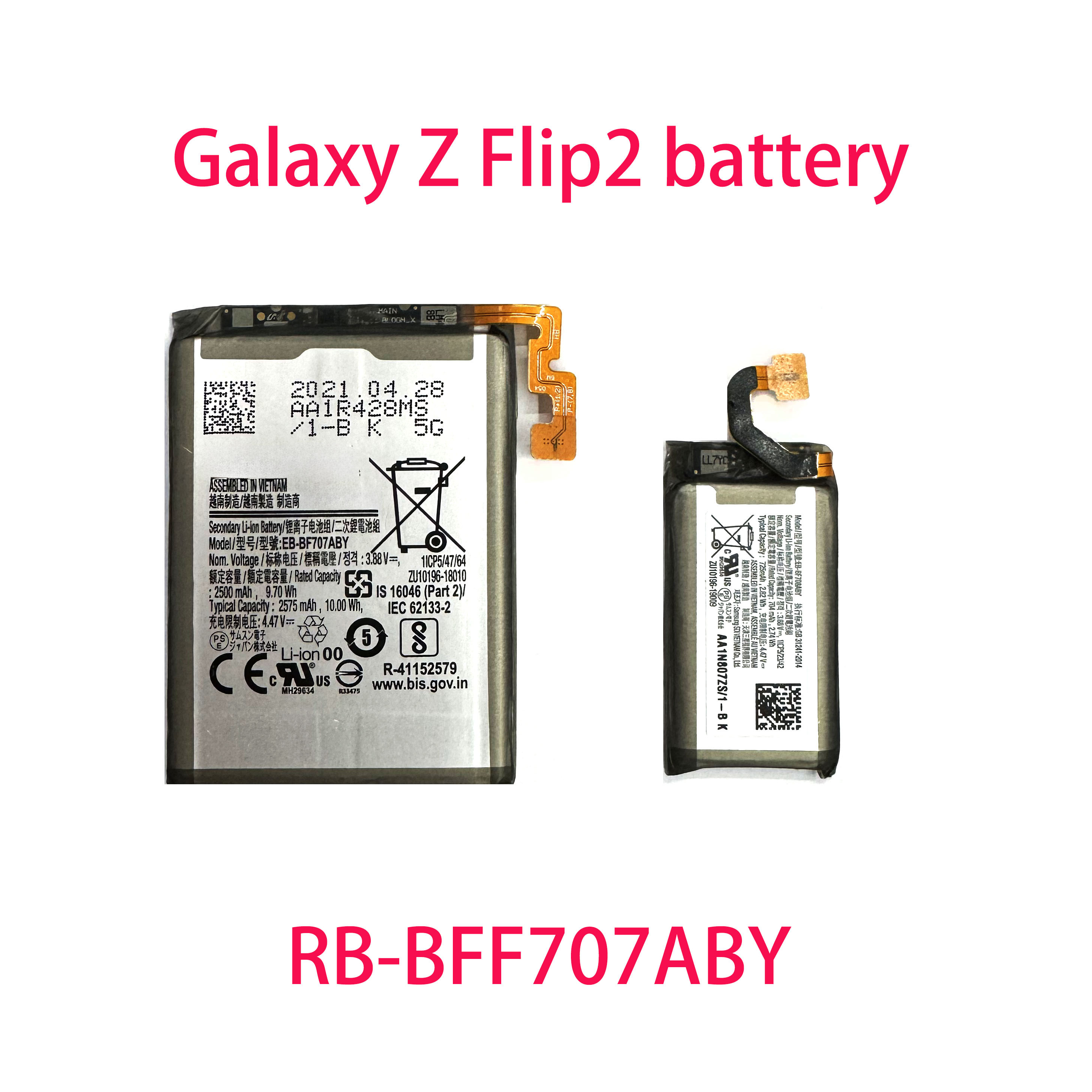 Ensemble batterie principale et secondaire pour Z Flip F707u w n DS
