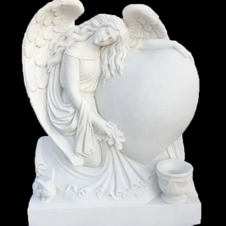 JK albero inciso a forma di cuore lapide e piccolo angelo lapide memoriali