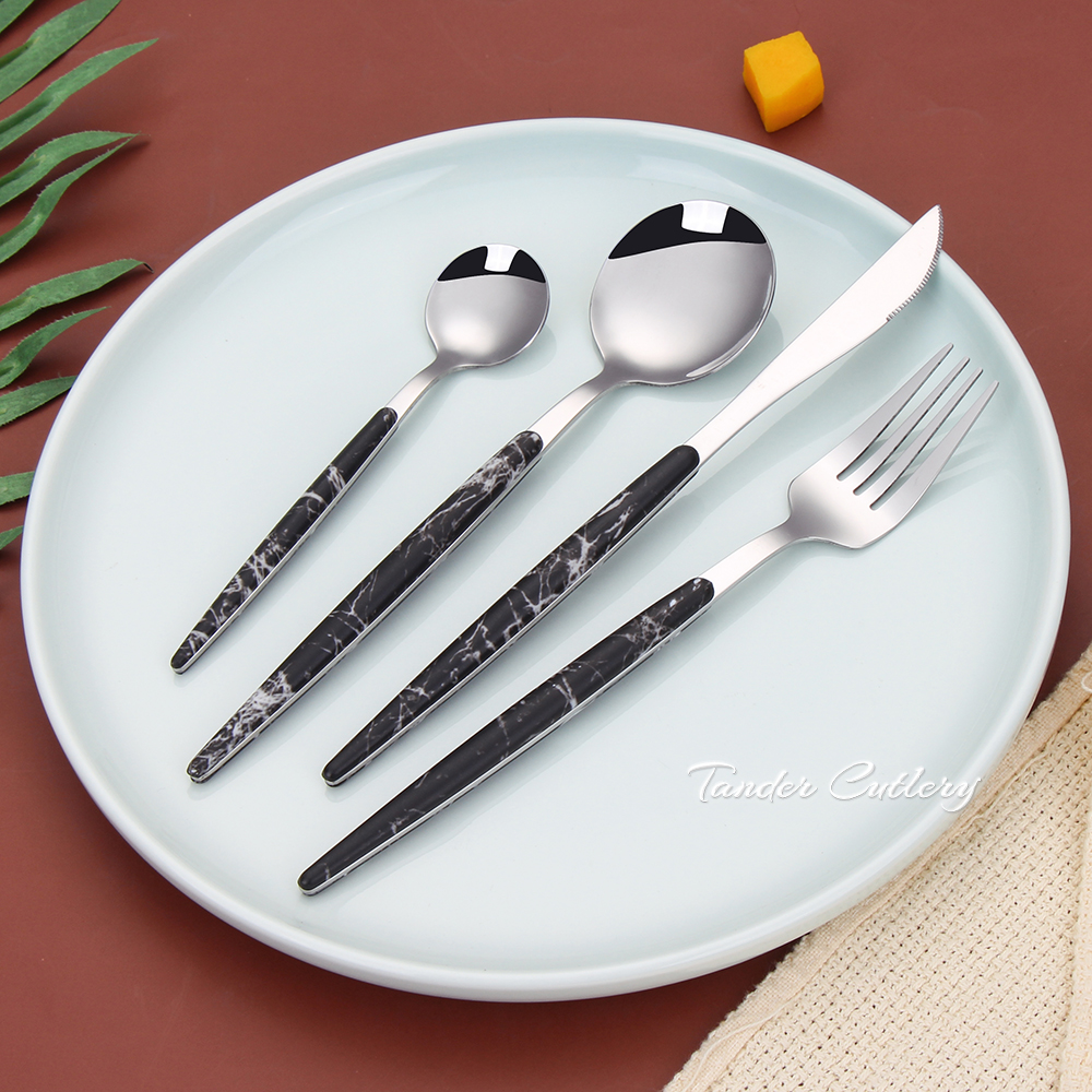 Ensemble de poignées en plastique TD-6205 noir marbré