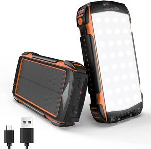 20000mAh Solar Power Bank with PD 18W QC 3.0 Quick Charge 5 <strong>Output</strong> &amp; <strong>Input</strong> IP65 Waterproof Built-in Bright Flashlights - Product Image 1