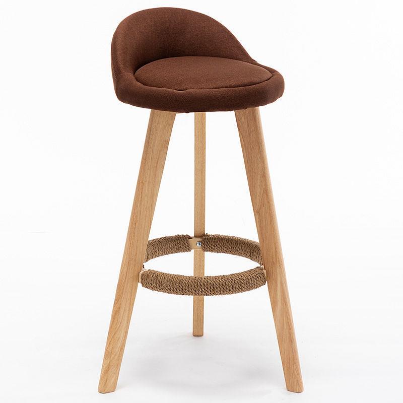 Repose-pieds en bois massif hauteur 70cm -- lin couleur café