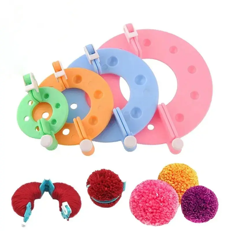 Pompom Nhà Sản Xuất 4 Pcs Kích Thước Khác Nhau Pom-pom Nhà Sản Xuất Cho Fluff Bóng Tự Làm Len Dệt Kim Công Cụ Thủ Công Nguồn Cung Cấp