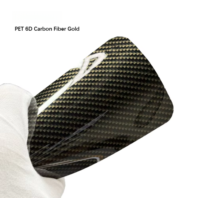 Fibre de carbone PET 6D Or