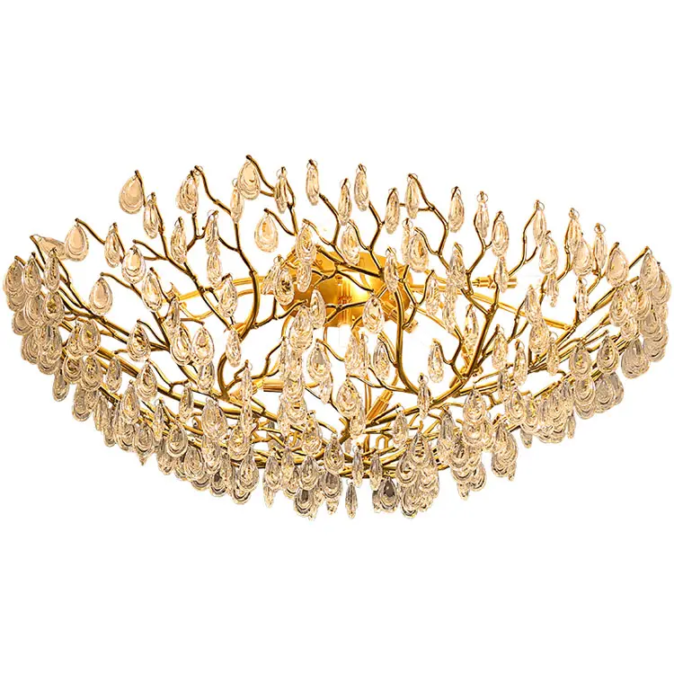 Pingente de teto dourado de cristal g9, decoração de casa, moderna, cristal, vidro de alumínio, iluminação de teto