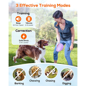 रिचार्जेबल प्लास्टिक कुत्ता प्रशिक्षण कॉलर एक टोन दो सदमे मुक्त रिमोट कंट्रोल कस्टम रंग छाल नियंत्रण पालतू व्यवहार सहायक - Product Image 2