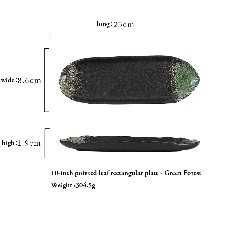 10-inch pointed leaf plate - Green Forest