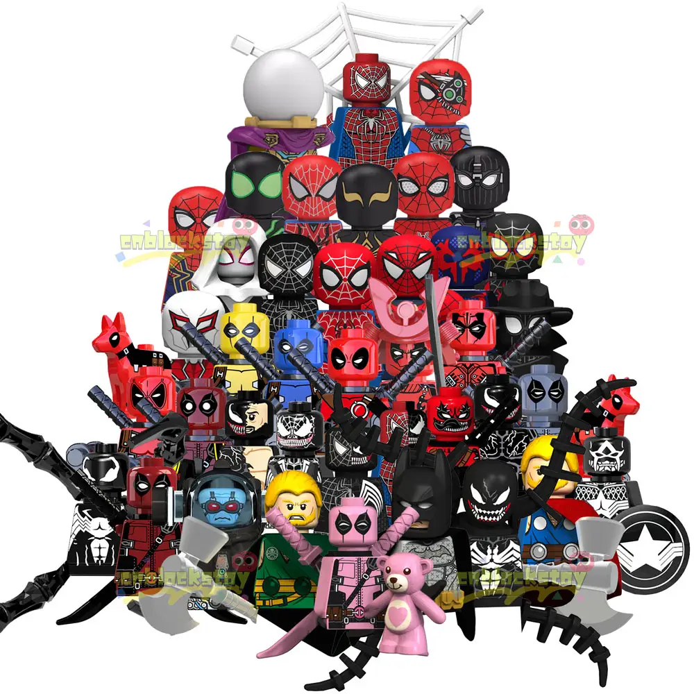 Superhéroes película villano Wade Winston Wilson Spider Mysterio hombre bloques de construcción figura muñecas niños educativo recoger juguete