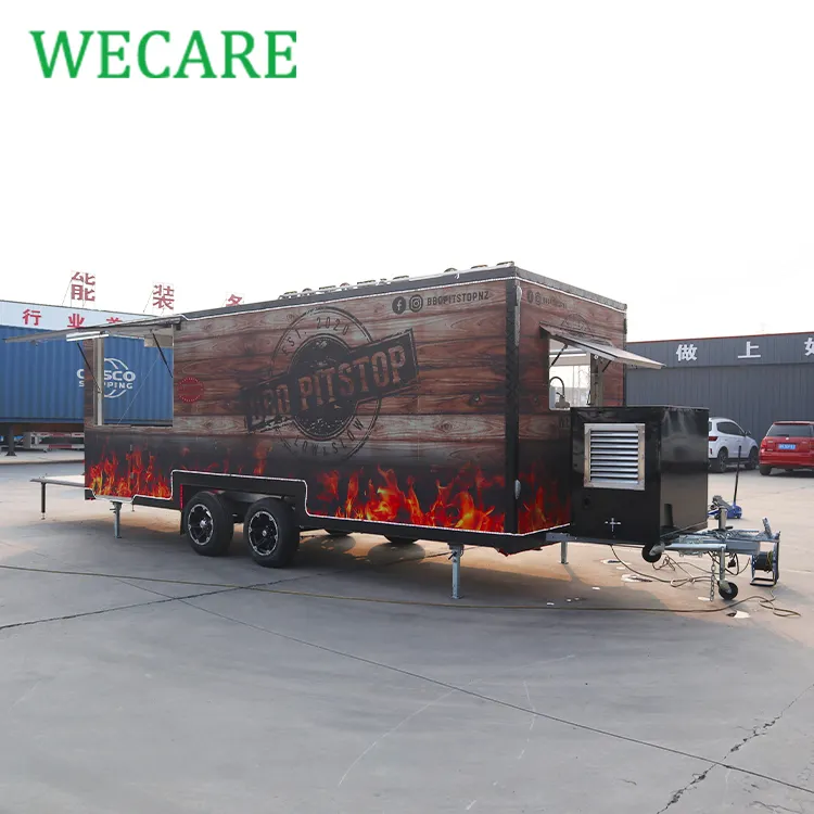 Wecare đường phố vuông thép không gỉ nhượng Bộ thực phẩm Trailer di động nhà bếp BBQ thực phẩm xe tải Trailer đầy đủ trang bị cho bán