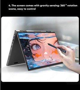 สินค้าขายดีรุ่น12th Intel N100จอคู่360 ° โยคะแล็ปท็อป2*14.1นิ้ว2.5K IPS Win11 Pro Mini PC 2 in 1โน๊ตบุ๊ค WIFI - Product Image 6