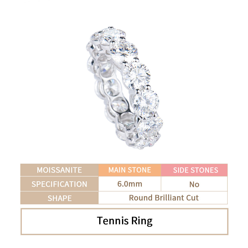 แหวนเทนนิส 6 มม. สีเงิน