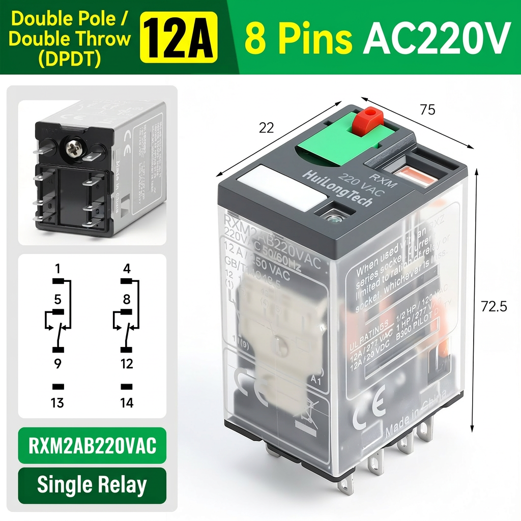 RXM4AB2P7 8 broches AC220V 12A