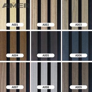 Amer Best feuerfest wasserfest günstiger Stoff Heimwerker-Akustikplatte blaue Rückseite 2400 Holztrennwand Holz-Diffusor - Product Image 3