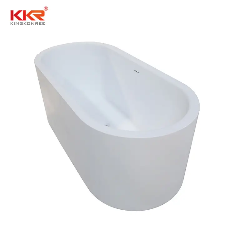 Kingkonree Top Seller 70 "Pedra Acrílica Freestanding Banheira Contemporânea Banheira de Imersão com overflow