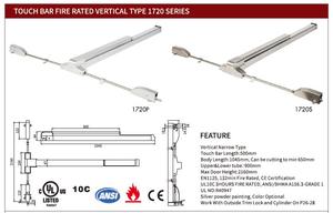 Thép không gỉ hai điểm khóa <span class=keywords><strong>ul</strong></span> lửa đánh giá 3 giờ đôi khẩn cấp thoát cửa hoảng loạn đẩy thanh cảm ứng - Product Image 6