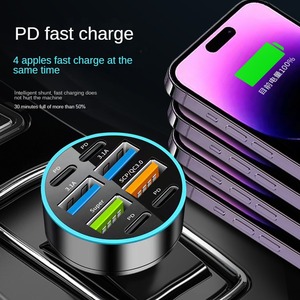 6 8 <strong>4</strong> in 1 Super Fast Car Charger <strong>Adapter</strong> With Digital Display LED Universal PD+QC3.0 Car Lighter USB Charge for IPhone Android - Product Image 5