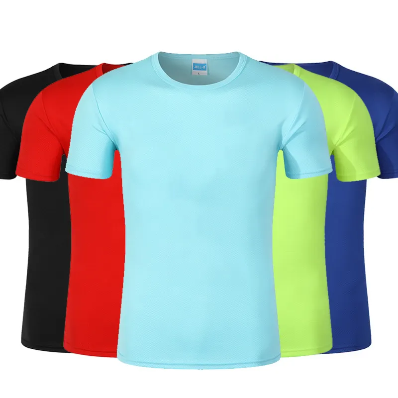 도매 100% 폴리 에스터 사용자 정의 로고 tshirt 인쇄 빠른 건조 맞는 남성과 여성 스포츠 티셔츠