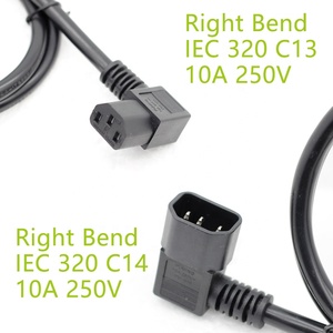 Avrupa standardı IEC dik açılı C14/C13 konnektör güç kablosu 3*1mm endüstriyel bakır kablo PVC izolasyonlu - Product Image 3
