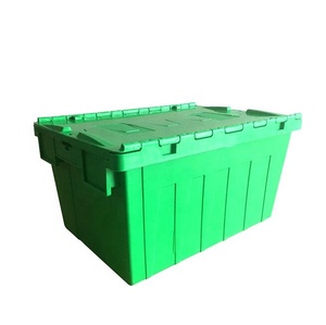 Gran distribución logística Almacén de servicio pesado Supermercado Apilable Apilar y Nido Rotación Cajas de almacenamiento de plástico con tapas - Product Image 2