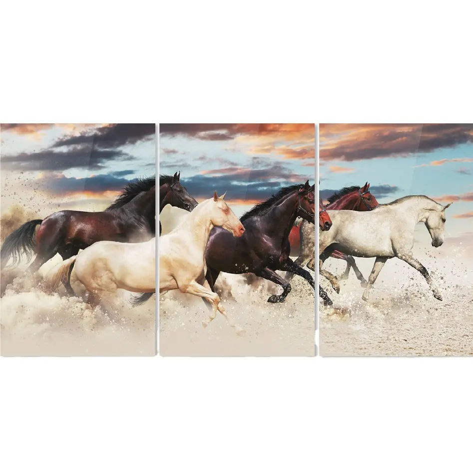 Impresión Digital de caballo corriendo para pared, lienzo para decoración del hogar, pintura de caballo