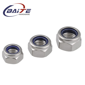 M6 M8 chống trượt Nylon tự khóa Nut với thép không gỉ bên ngoài Hex 304 316 hình lục giác khóa Nut cho an toàn buộc - Product Image 2