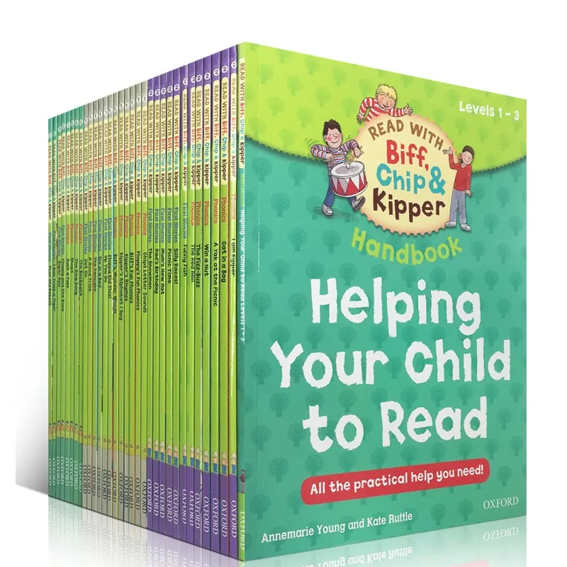 ต้นไม้อ่านหนังสือ Oxford คุณภาพสูง33เล่ม,หนังสือภาพเรื่องราวการออกเสียงภาษาอังกฤษด้วยมือชิปและ Kipper 1-3ระดับสำหรับเด็ก