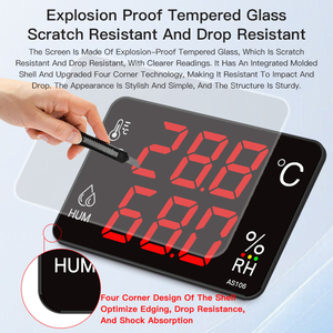Placa de humedad de temperatura Digital LED Dipaly higrómetro Sensor de temperatura con sonda de alarma externa con Cable 3M AS106G - Product Image 4