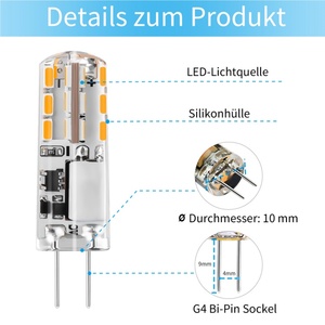 G4 led 2watt 12volt olmayan kısılabilir titreşimsiz 3014SMD LED mısır ampul G4 Bi Pin LED ampul ışık - Product Image 5