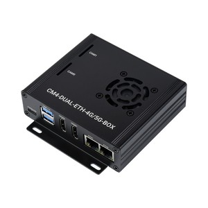 Mini-Computer doppio Gigabit Ethernet 5G/4G basato sul modulo di calcolo Raspberry Pi 4 (non incluso), custodia in metallo, con ventola di raffreddamento
