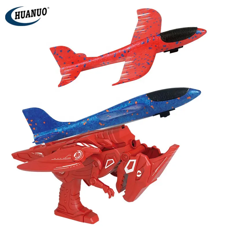Giochi di tiro all'aperto per bambini Wing Dragon Flying Airplane Launcher Gun Toys For kids Ejection Machine aliante catapulta Plane Set