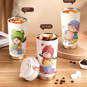 Dễ thương phim hoạt hình gốm nội thất cốc cà phê 316 thép không gỉ phích cốc xuất hiện cao cấp nam và nữ sinh viên xách tay - Product Image 1