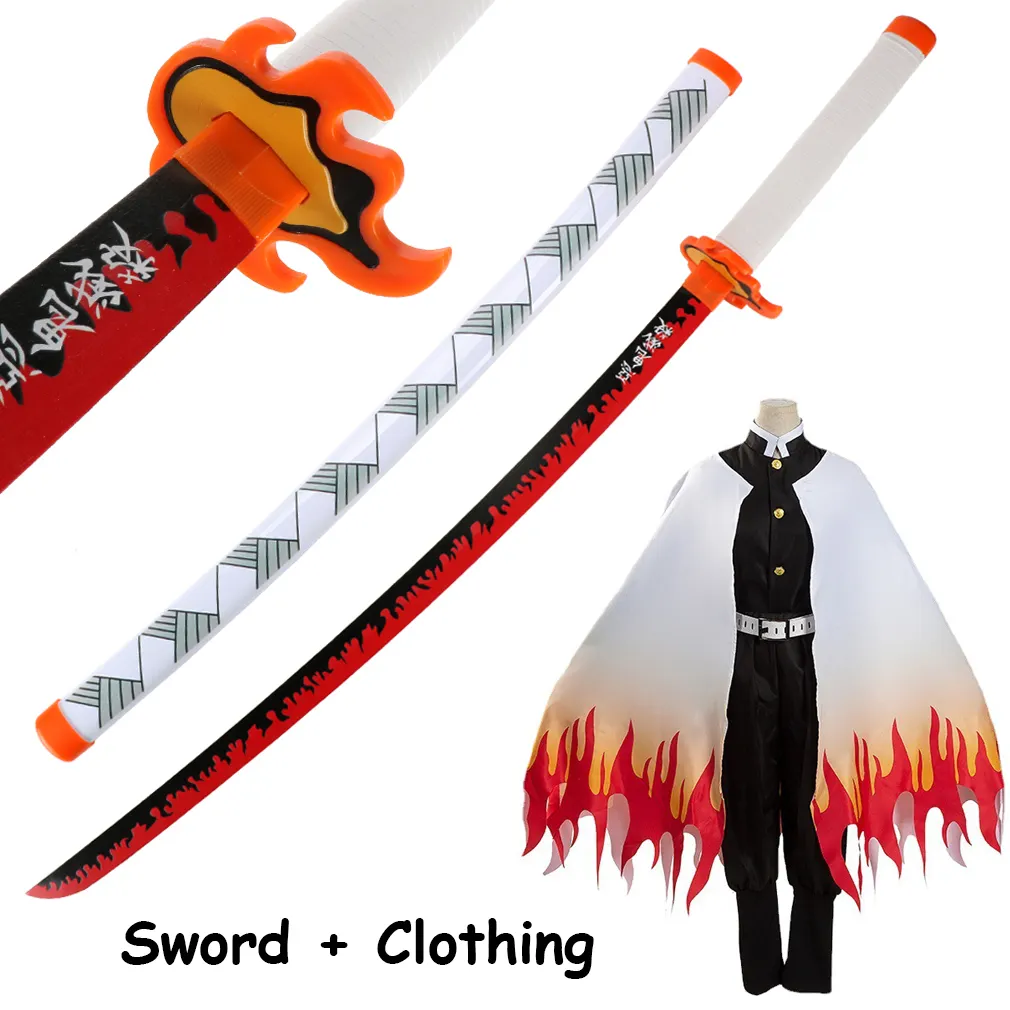Anime Demon Slayer Kyoujurou Character Props Halloween Gift Cosplay Clothing Sword Katanan Prop Sets Kimetsu no Yaiba