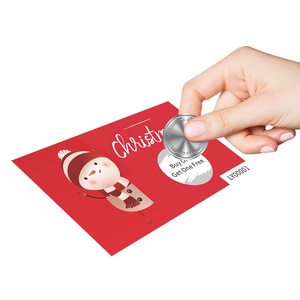 Vale de regalo de papel Tarjetas de rascar personalizadas Impresión de código QR Códigos de barras Tarjetas de lotería para rascar - Product Image 1