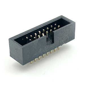 2x8ピン16ピンIDC長方形コネクタ1.27mmピッチストレート男性シュラウドボックスヘッダー真鍮コンタクトABSハウジング付き - Product Image 1