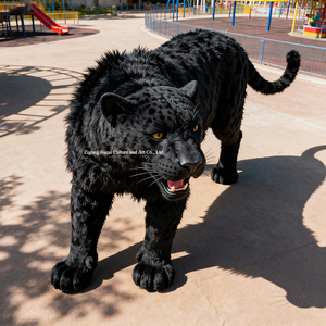 Modèle animal réaliste de panthère noire animatronique en acier grandeur nature pour les parcs à thème extérieurs et intérieurs et les expositions commerciales - Product Image 2