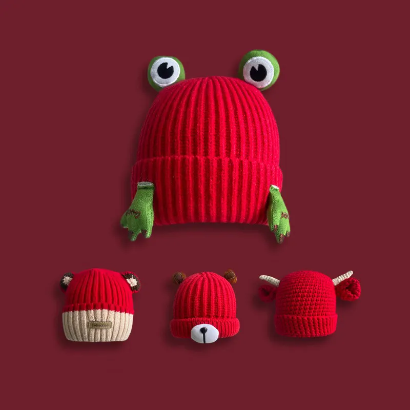 Gorro de bebé con cuernos de Reno bonitos, gorro de invierno para niños, gorro de alce de Navidad para niños, gorro cálido de punto de ganchillo para niñas y niños