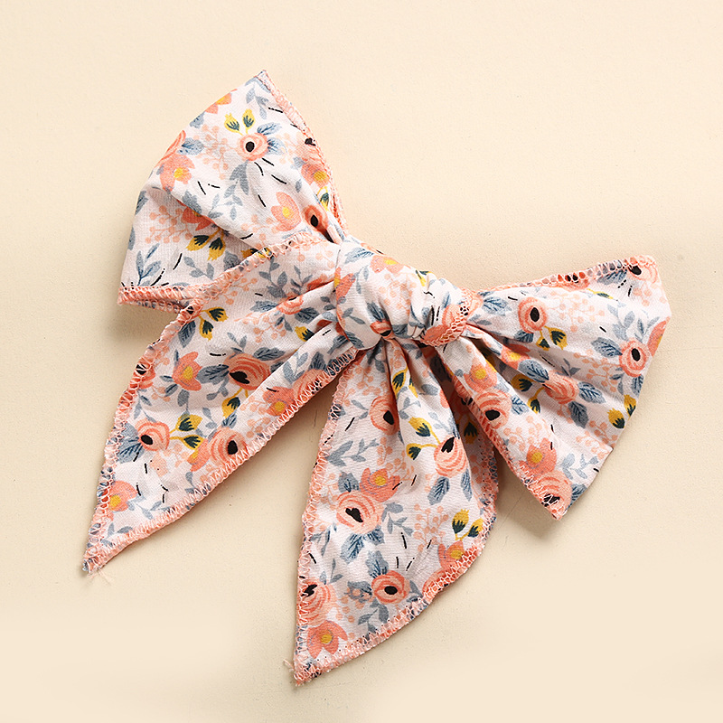 Pinces à cheveux pour enfants, imprimés floraux de marin à la mode